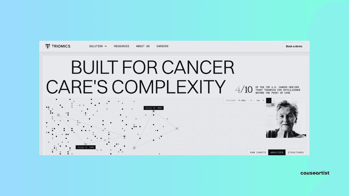 Triomics oncology AI platform — helping cancer centers match patients to clinical trials and reduce manual chart review burden