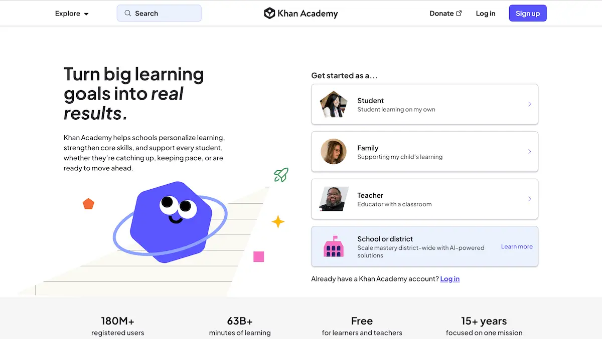 Khan Academy hero image