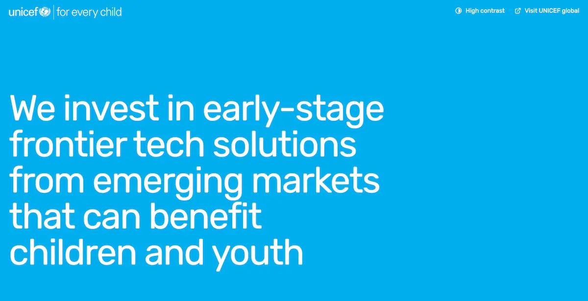 UNICEF Venture Fund hero image