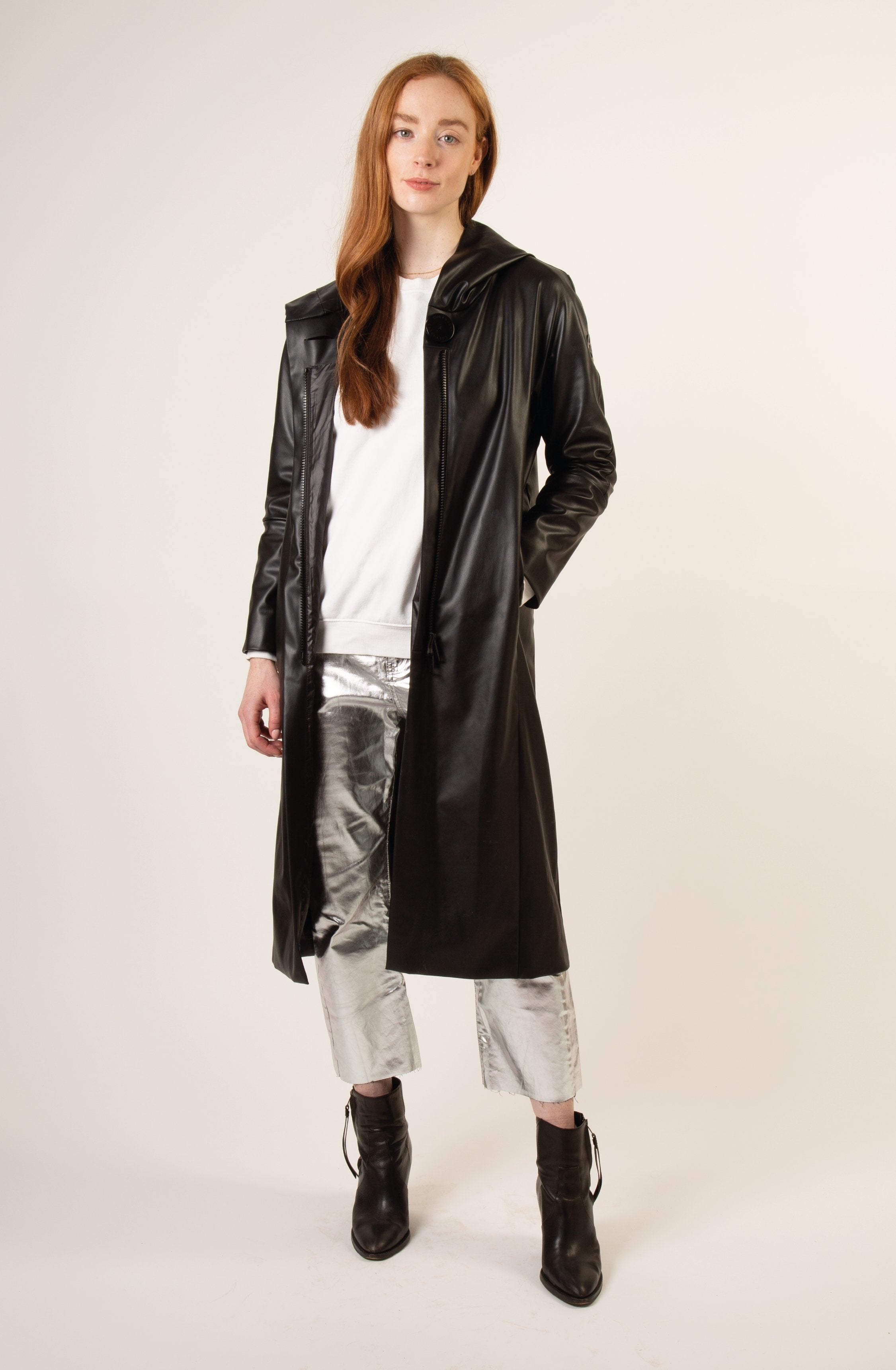 LANSDOWNE Recycled Vegan Leather Long Coat