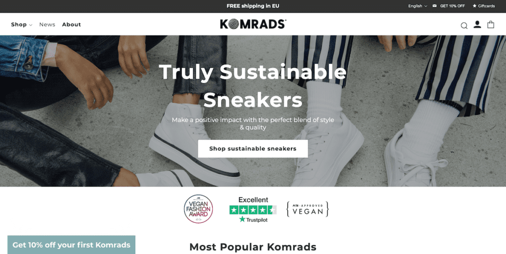 Komrads sustainable sneakers