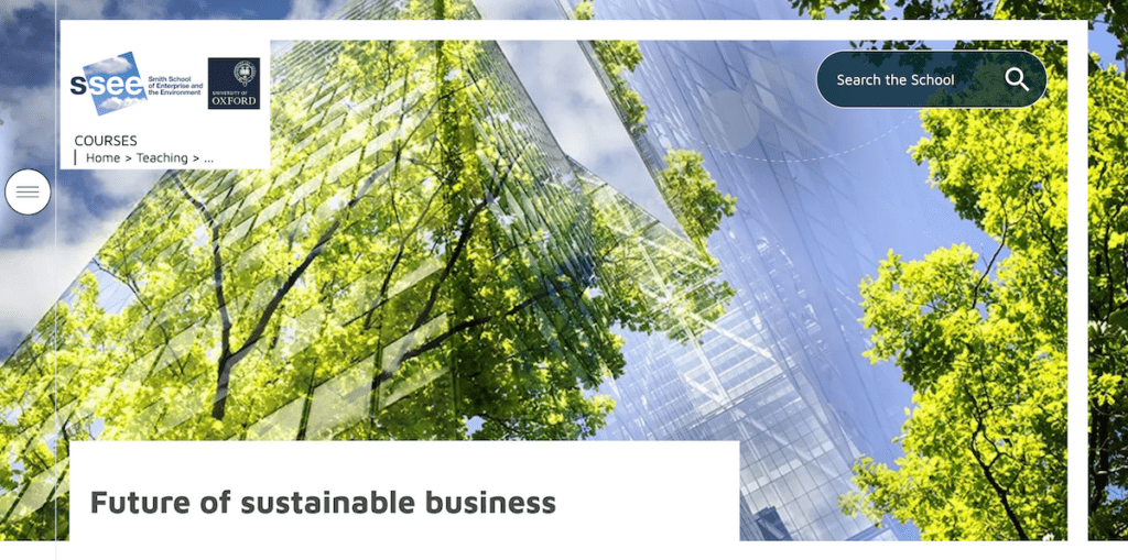 Future of Sustainable Business (University of Oxford) - Social Entrepreneurship Courses