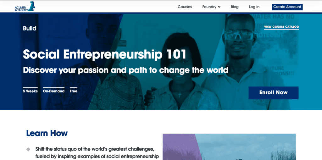 Social Entrepreneurship 101: Discovering Your Passion and Path to Change the World (Acumen Academy)